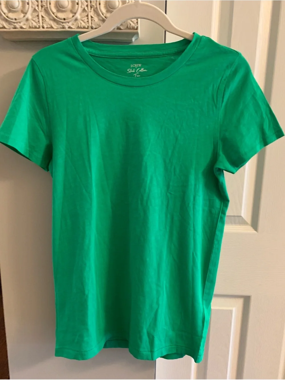 J. Crew Slub Cotton Tee in Emerald Green - M